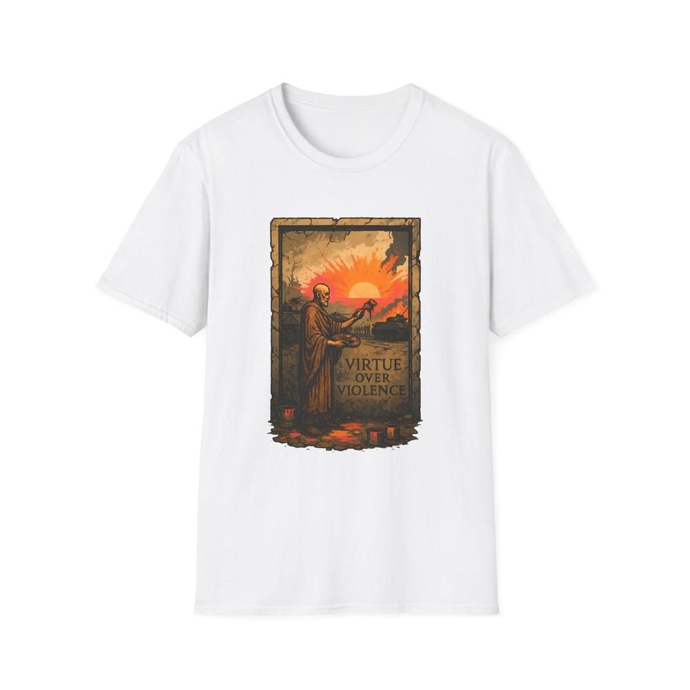 

Unisex Softstyle T Shirt Philosopher Painting Sunrise War Machines Dystopian M
