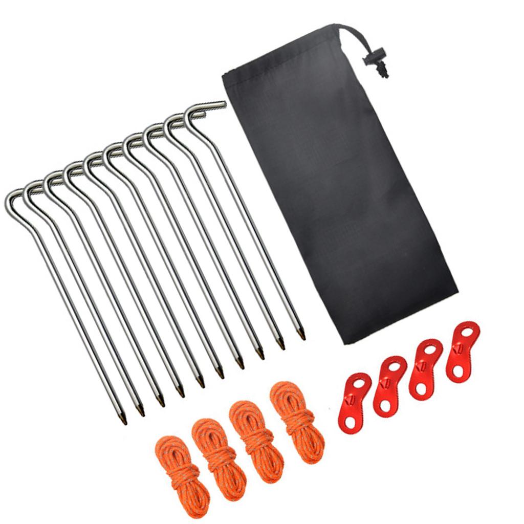 Wind Resistant Stakes Portables Tent Pegs Multifunctional Beach Tent Pegs for Outdoor Survival Gears