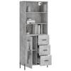 VidaXL Buffet haut Gris béton 69,5x34x180 cm Bois d'ingénierie 3189521