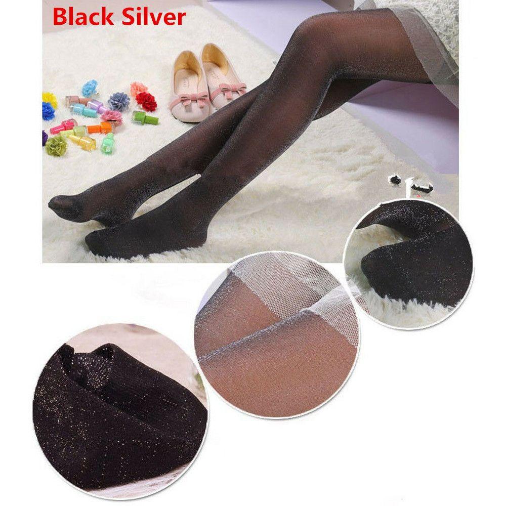 Silver Night Party Sparkle Pantyhose Glitter Stockings Shiny Tights