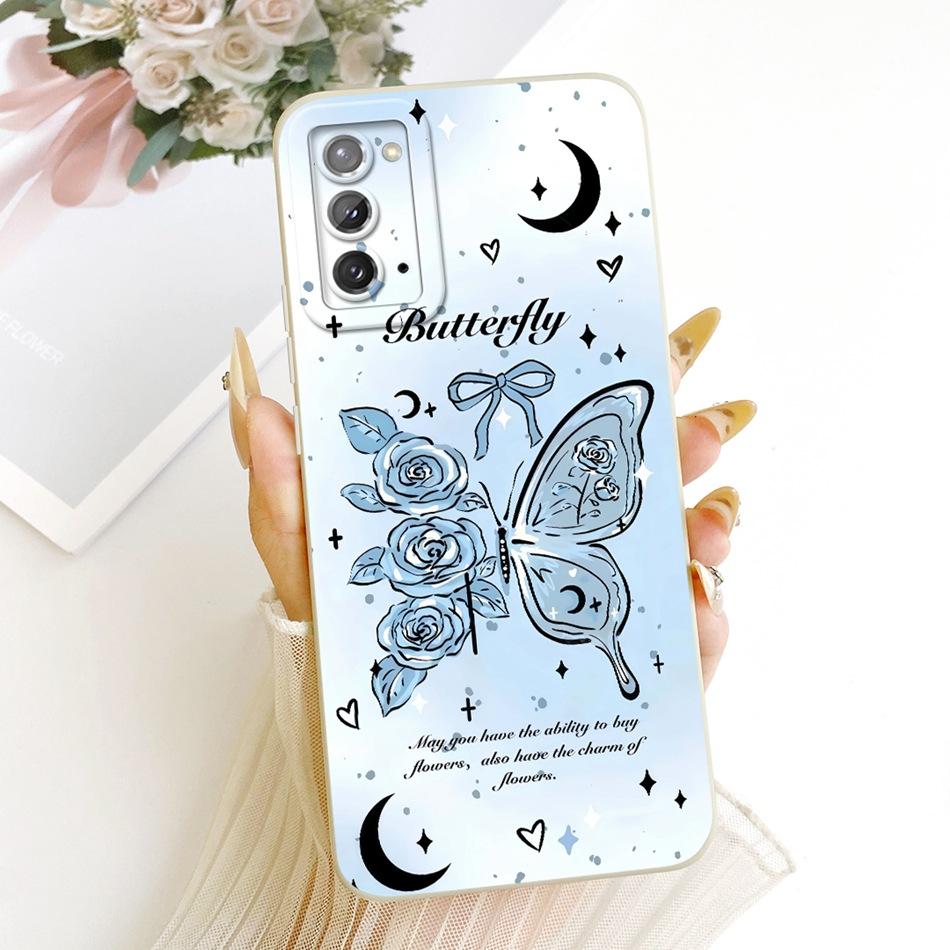 Für Samsung Galaxy S20 S20+ S20FE Niedliche Katze Blume Handyhülle Für Samsung S 20 S20 FE 4G 5G Stoßfeste Weiche Silikon-Stoßfänger
