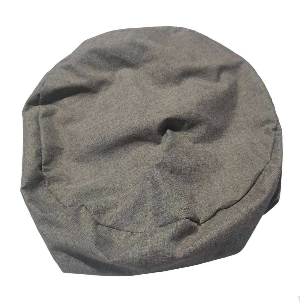 , Round Ottoman with Storage Cover for Pillows Toy Organizer