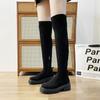 Elastic Thin Thin Knee Boots Women's Autumn and Winter New Thick Heel Thick Sole Tall Knight Boots Women's Suede