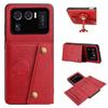 PU Leather Wallet Phone Case for Xiaomi 11 Ultra Multiple Card Slots Dual Metal Button Closure Shockproof Full‑Body Protective Cover
