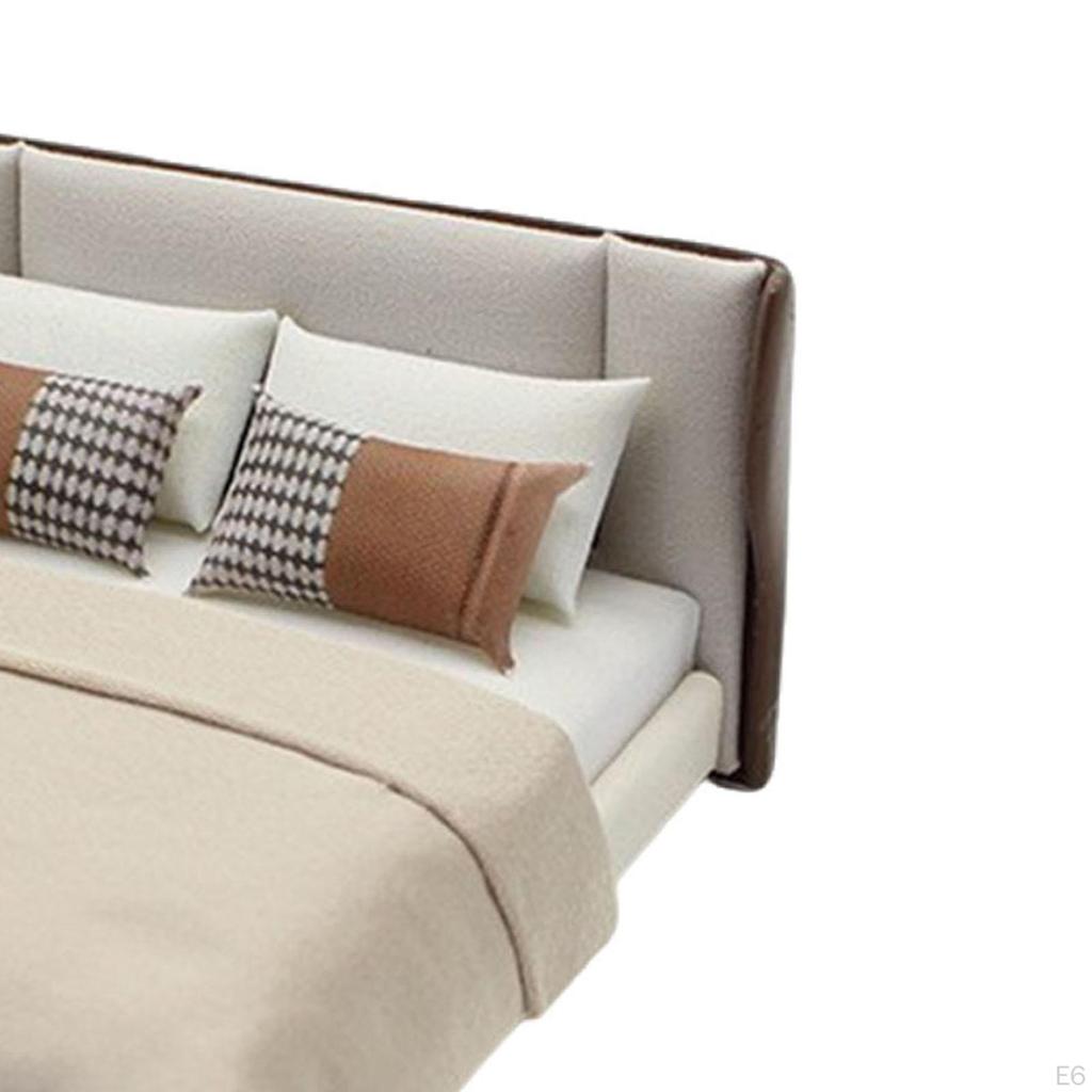 1:20 Dollhouse Bed Scene Decoration, Realistic Miniature Furniture for Chinese Role Play, Bedroom