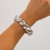 Gold Color Hip Hop Metal Irregular Spring Bangles Punk Wide Cuff Geometric Bracelets Couple Women Men Emo Party Jewelry