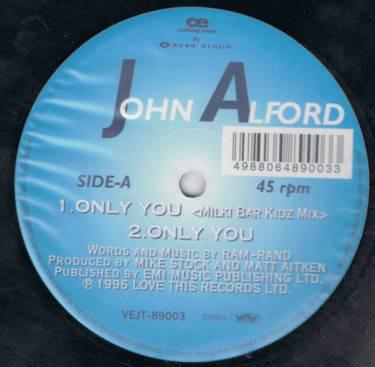 

12inch Record JOHN ALFORD - Only You / Smoke Gets In Your Eyes VEJT89003 Avex Trax, Cutt 1996 Japan Dance & Electronica Used