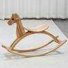 Kids Wooden Horse with Saddle and Handle Rocking Horse Chair Ride On Toy for Daily Entertainment Interaction