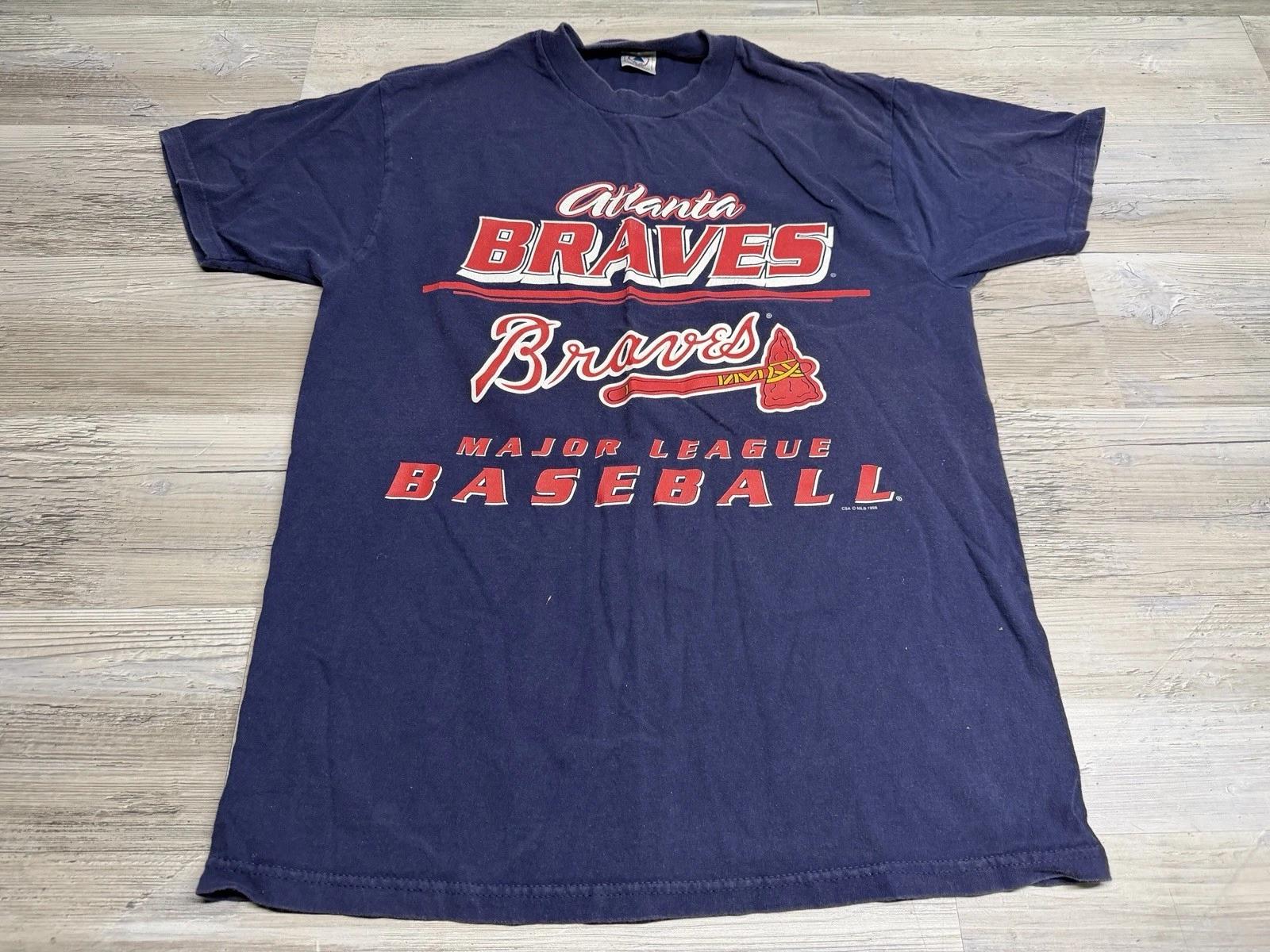 

Vintage Y2K 90s Atlanta Braves MLB Graphic T Shirt Size L Streetwear 1998 Fader 3XL