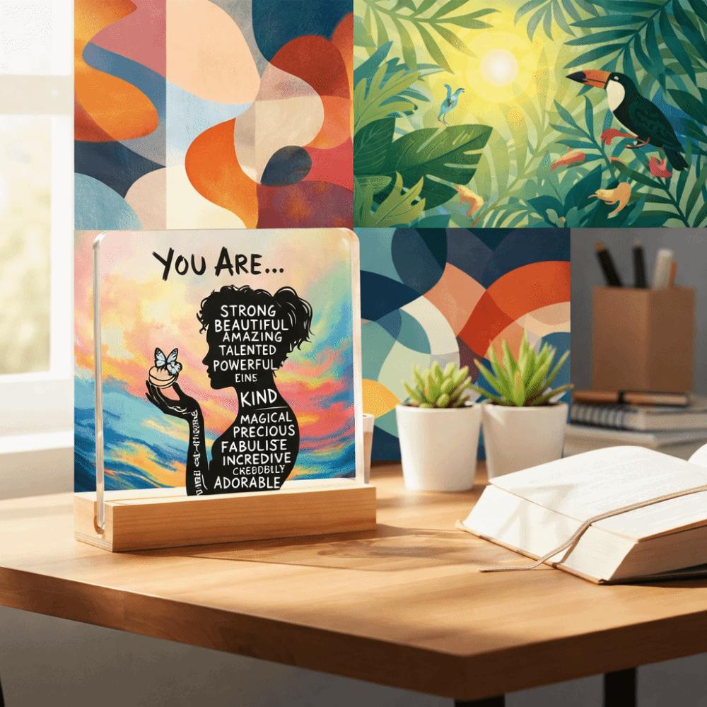 Clear Inspirational Plaque Acrylic Gifts for Mum Desktop Decoration Gift