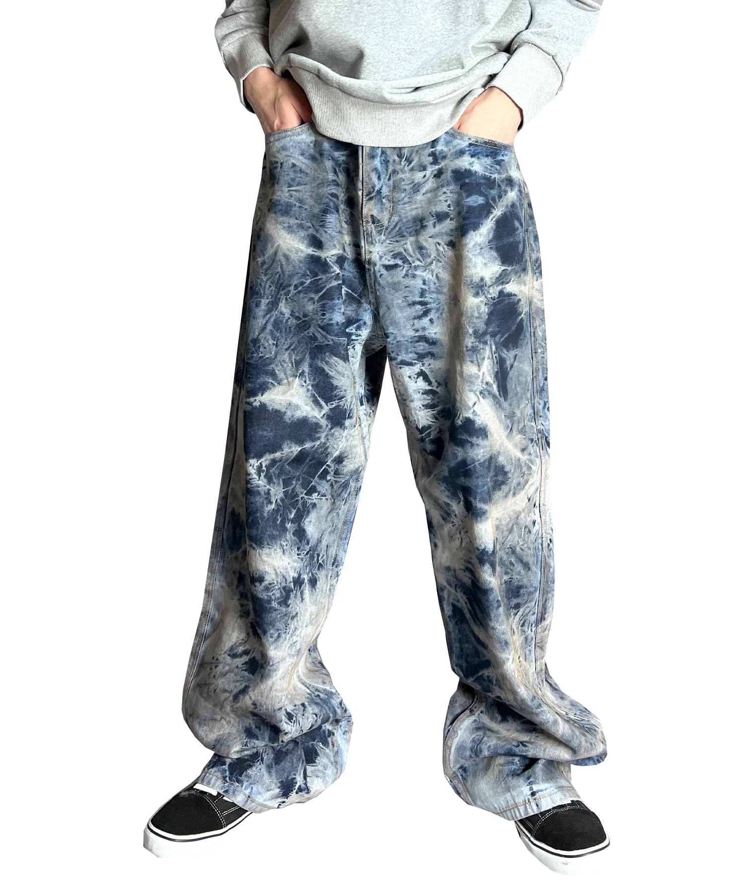 BEATJIVE 8111-0770 Мужские мешковатые джинсы с широким силуэтом, химической стиркой и винтажным эффектом (JP, Размер 2, Индиго)