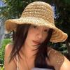 Fashion Beach Straw Hat for Women Visor Bucket Hat Fisherman Caps Spring Summer Breathable Hand Weaving Panama Fishing Sun Hats