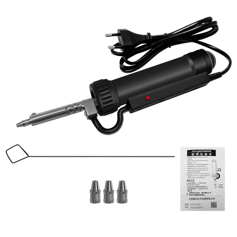 

Electric Vacuum Solder Sucker Plastic Stainless Steel Electric Vacuum Sucker Strong Suction for Circuit Board Assembly for Chip чорний