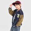 Boys' American Style Colorblock Bear Baseball Jacket