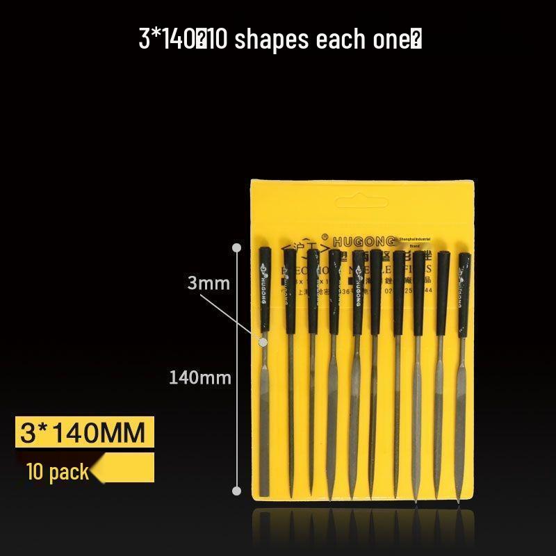 Diamond-Coated Assorted Woodworking and Metal Files Set: Flat, Half-Round, Triangular Shaping Tools
