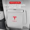 DTDIB1 For Tesla Model 3 Model Y Model S Model X Car Seat Back Hanging Garbage Bag Led Lamp Backrest Magnetic Storage Bag Trash Can