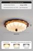 Walnut Wood Grain Wabi-Sabi Bedroom Ceiling Light, Retro Fabric Design, Atmospheric Eye Protection Fixture