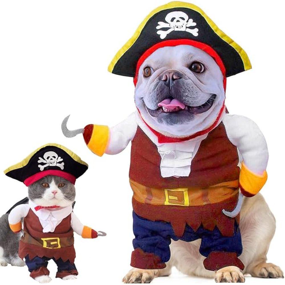 Pet Costumes, Funny And Cute Pet Dog Cat Halloween Pirate Costume Set, Christmas Holiday Costumes, Cosplay, Party Costumes, Cat And Dog Costumes