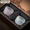 2pc/lot White Jade Glass Teacup Zen Tea Bowl Tea Pair Meditation Cup Jianzhan Master Cups Tea Ceremony Supplies Ornaments Gifts