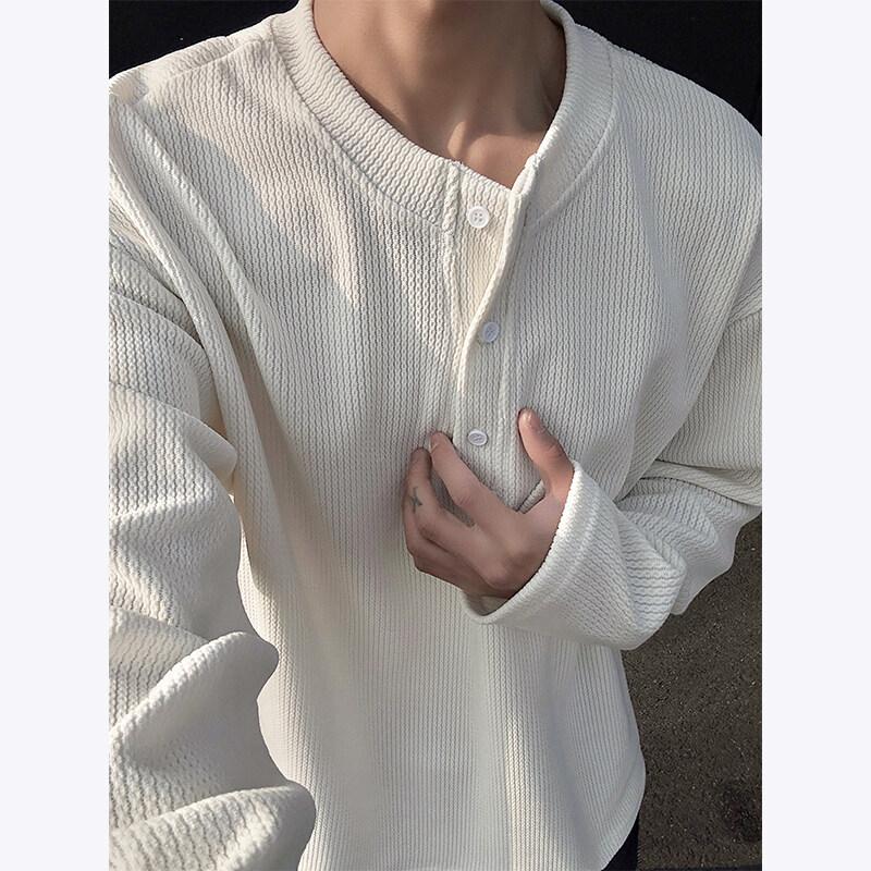 Texture Long Sleeved T-shirt, Men's Style, High-end In Spring and Autumn, Layered Inner Layer, Sweatshirt Base Layer, Autumn and Winter Inner Layer