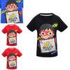 Trendy Ryan Toys Review Cartoons Print T-shirt Soft Cotton Blend Short Sleeve Tops