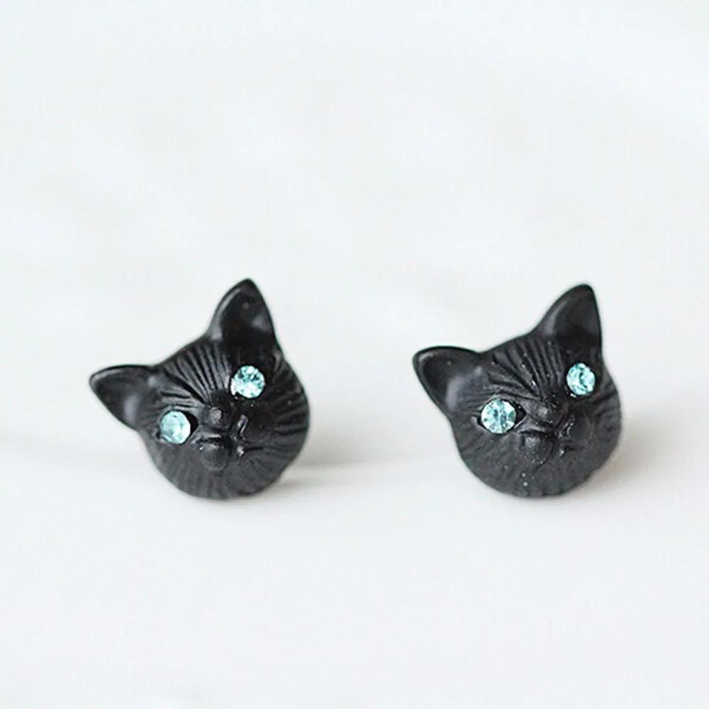 1 Pair Fashion Lovely Cat Ear Studs Fashion Design Earrings 3 Colors Cat Ear Studs