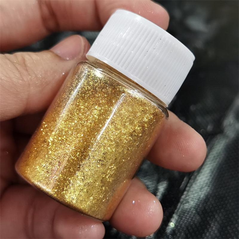 Nagelglitzer Glänzendes Glimmer-Perlenpulver 1 Flasche Gold-Weiß Hochglanz für DIY Harz Seife Kerze Bastelherstellung