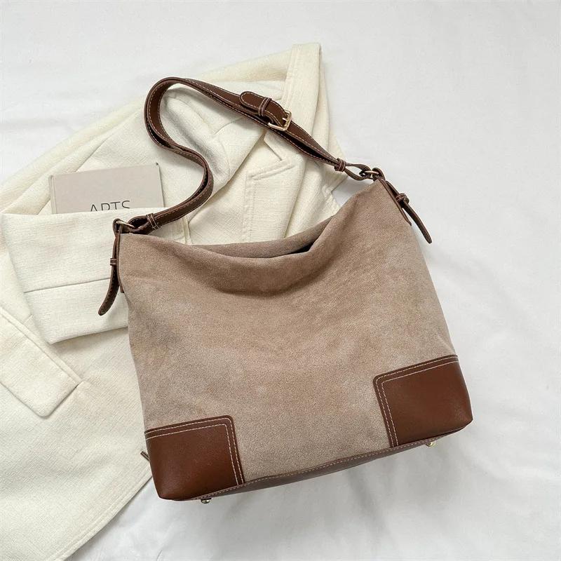 Retro Matte Texture Feminine Shoulder Bag Versatile Feminine Tote Bag Korean Version Popular Fashion