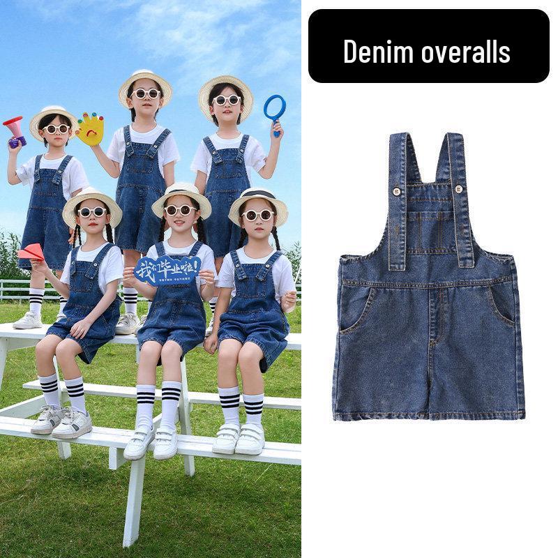 Children's Denim Overalls: Graduation & Sports Meet Uniform for Kindergarten & Primary