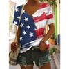 Women's T Shirt Graphic Plants Flag Vintage Stylish Classic Short Sleeve V Neck Regular Tops