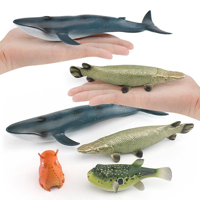 Authentic Plastic Simulation Marine Animal Figures Including Blue Whale Alligator Gar And Octopus