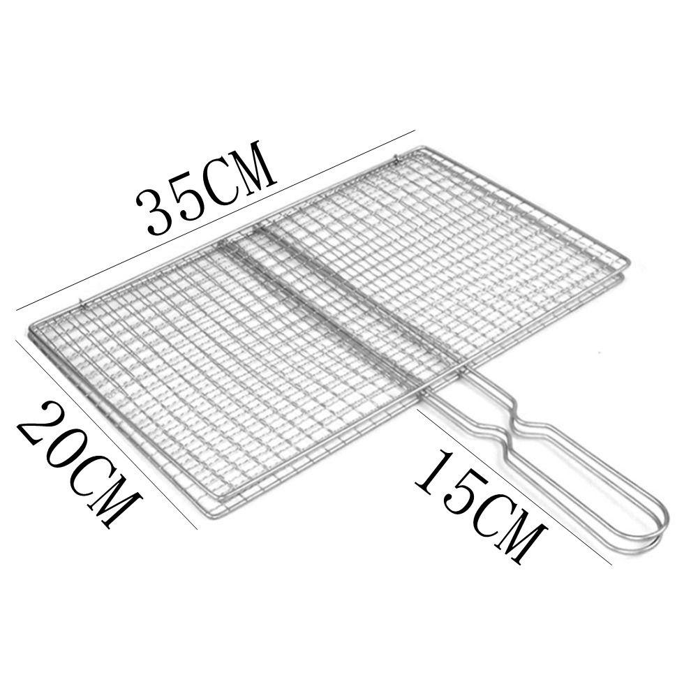 New Iron Barbecue Net Silvery Barbecue Vegetable Clip Iron Mesh Clamp Barbecue