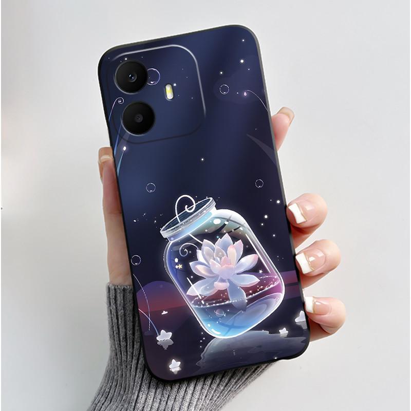 Pro pouzdro TCL K70 Roztomilé Srdíčko Králík Černé Měkké Silikonové Ochranné Zadní Kryt Pro Telefon TCL K70 Power SE TCLK70 4G 5G