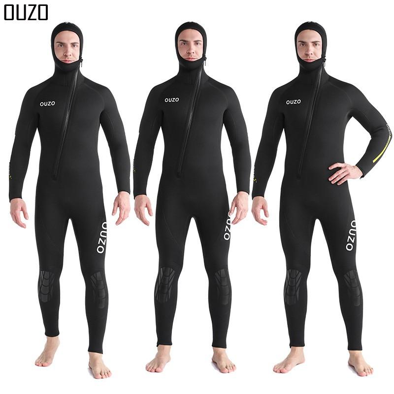 5mm Diving Suit Men s One-piece Hat Thick Warm Swimsuit Surfing Snorkeling Manufacturer L