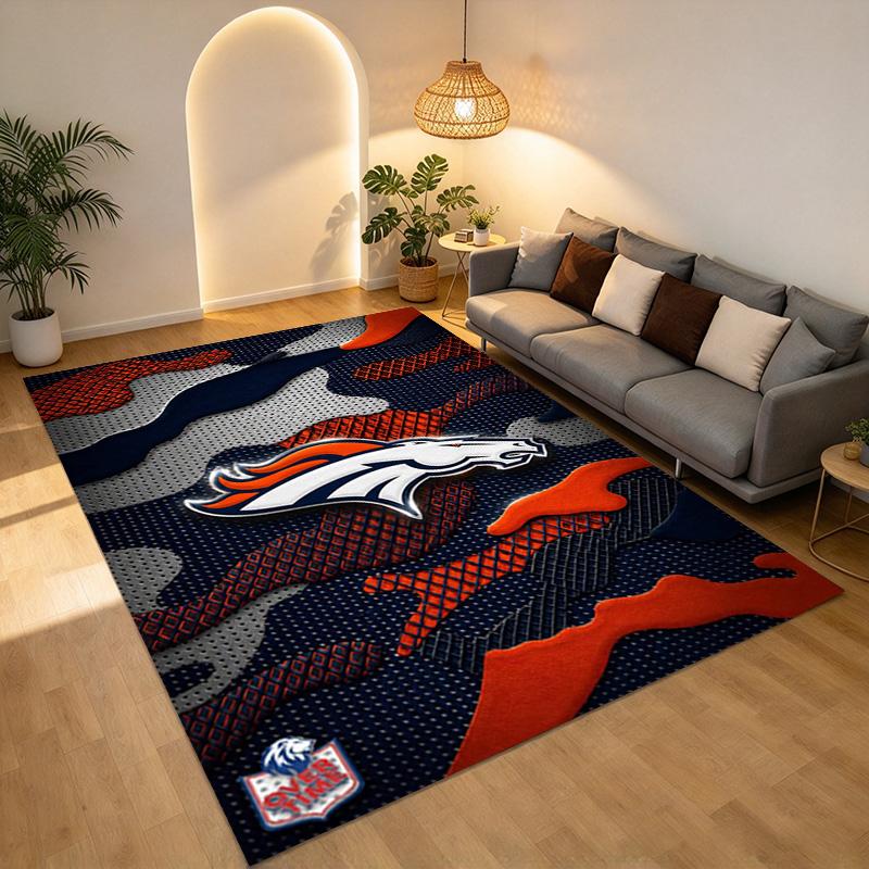 Denver Broncos Camo Living Room Nonslip Area Rug Soft Carpet For Bedroom Game Playroom Sofa Office Home Decor Doormat Christmas Gift C10225