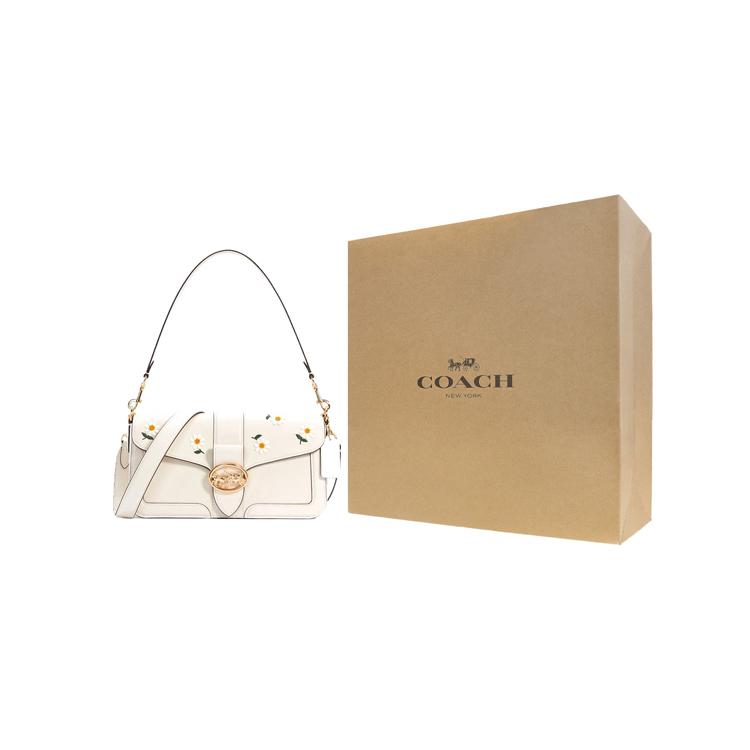 New COACH Georgie Leather Shoulder Bag Crossbody Bag Handbag Medium Size Women's White C3594-IMCAH