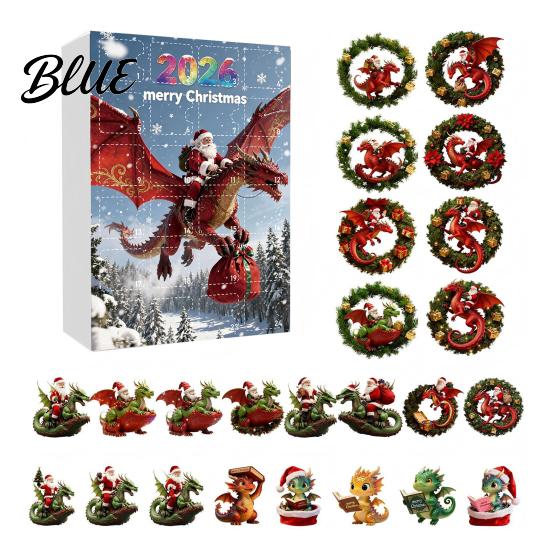 Unique Holiday Presents with Christmas Acrylic 2D Calendar 24Pcs Dragon Advent Ornament Set Tree Hanging