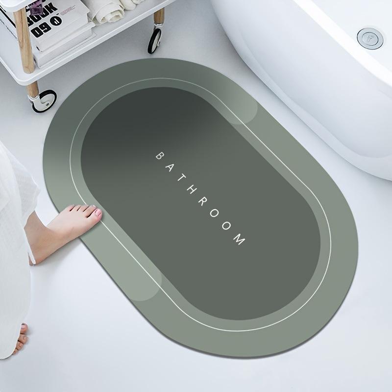 Nordic Style Bathroom Floor Mat Household Wear-Resistant Diatom Mud Floor Mat Water-Absorbing And Dirt-Resistant Toilet Floor Mat Easy To Take Care Of