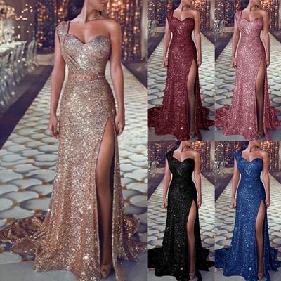 Women Fashion Sexy Sequin Long Sleeve Mini Dress Evening Dress