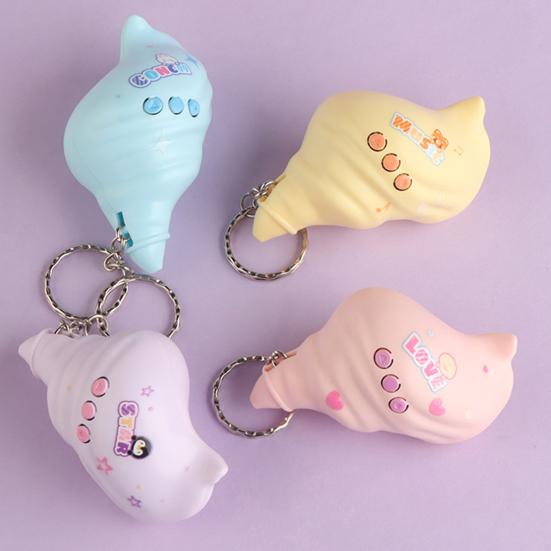 Mini Conch Shell Horn Keychain with Voice Recorder Cartoon Toy Pendant for Bags Backpacks Novelty Phone Charm Grab Machine Prize Fun Gift for Kids