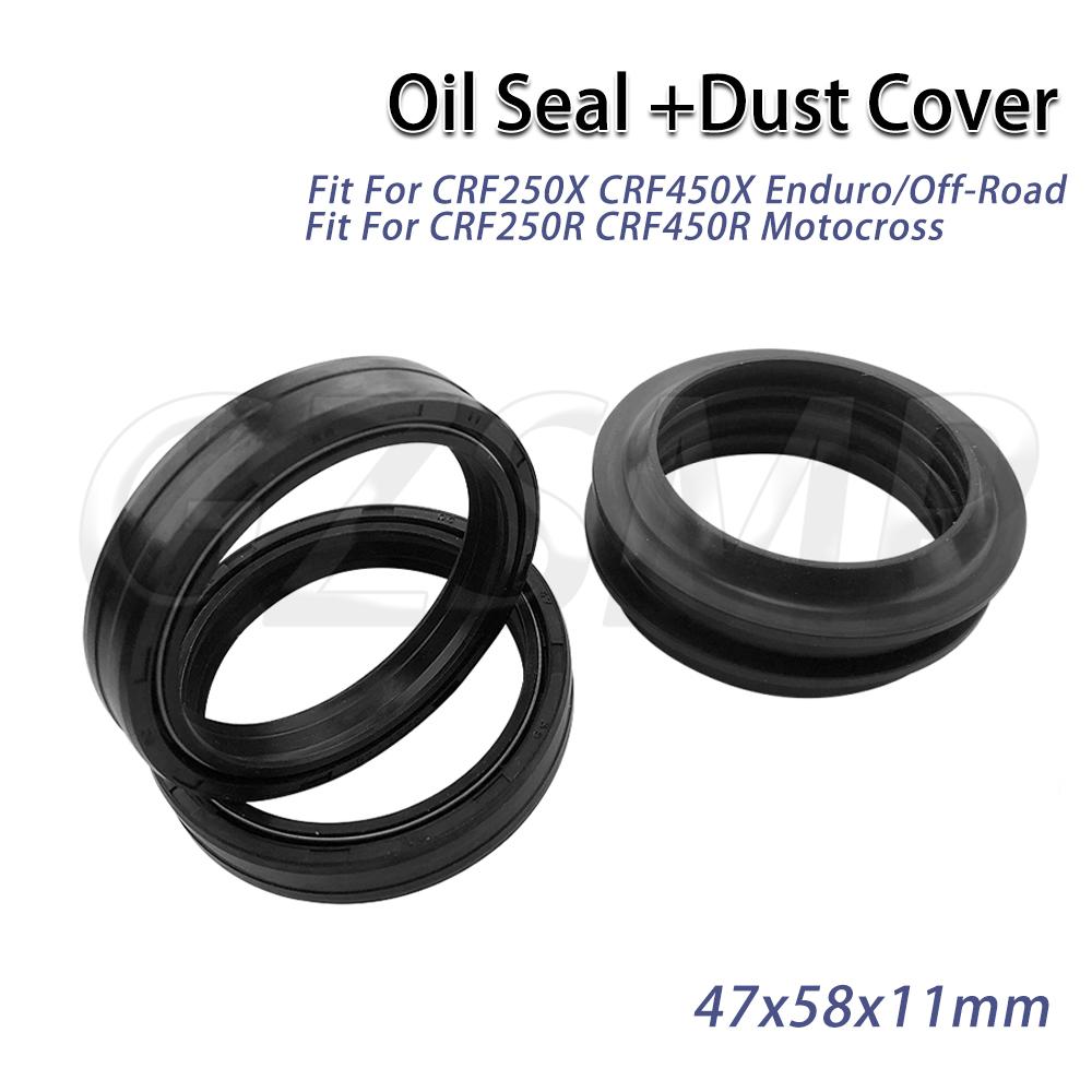 Fit for Honda CRF 250R 450R Motocross CRF 250X 450X Enduro/Off-Road NSR500 Front Fork Oil Seal Dust Cover 47x58x11mm