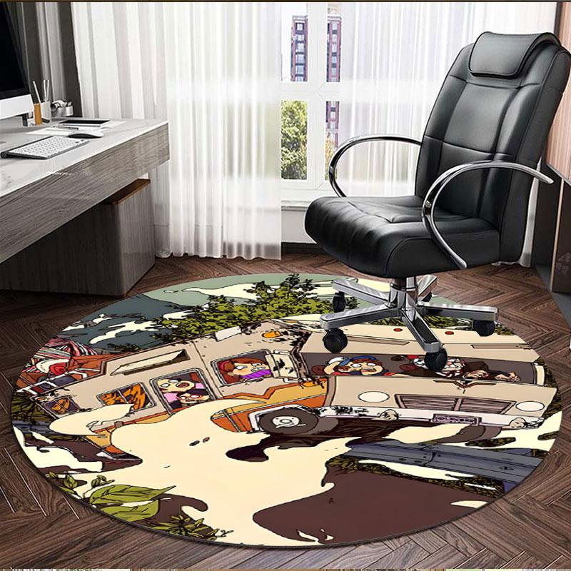 Gravity Falls Print Round Rug, Washable Floor Carpet, For Entryway Dorm Laundry Room Office Study, Home Decor Birthday Christmas Gift
