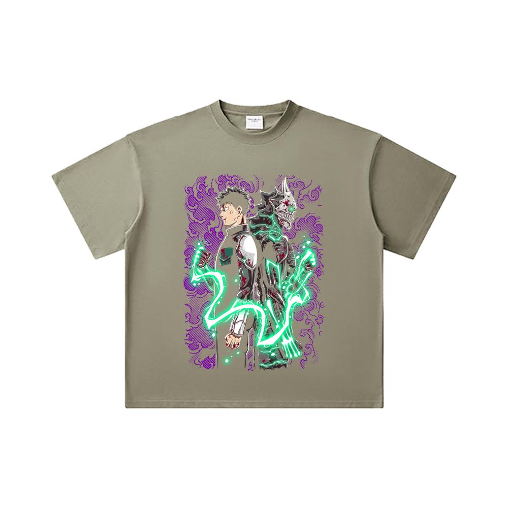 260 GSM Doppelgarn 32er Zählart 100% Baumwolle Kaiju No 8 V9 Kafka Druck Unisex Schweres Baumwoll-T-Shirt