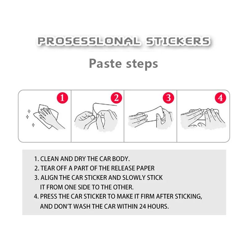 30X5.5Cm Naklejka na samochód Racing Development Stylowa naklejka sportowa Power'S Racing Development Odblaskowa wodoodporna naklejka na samochód