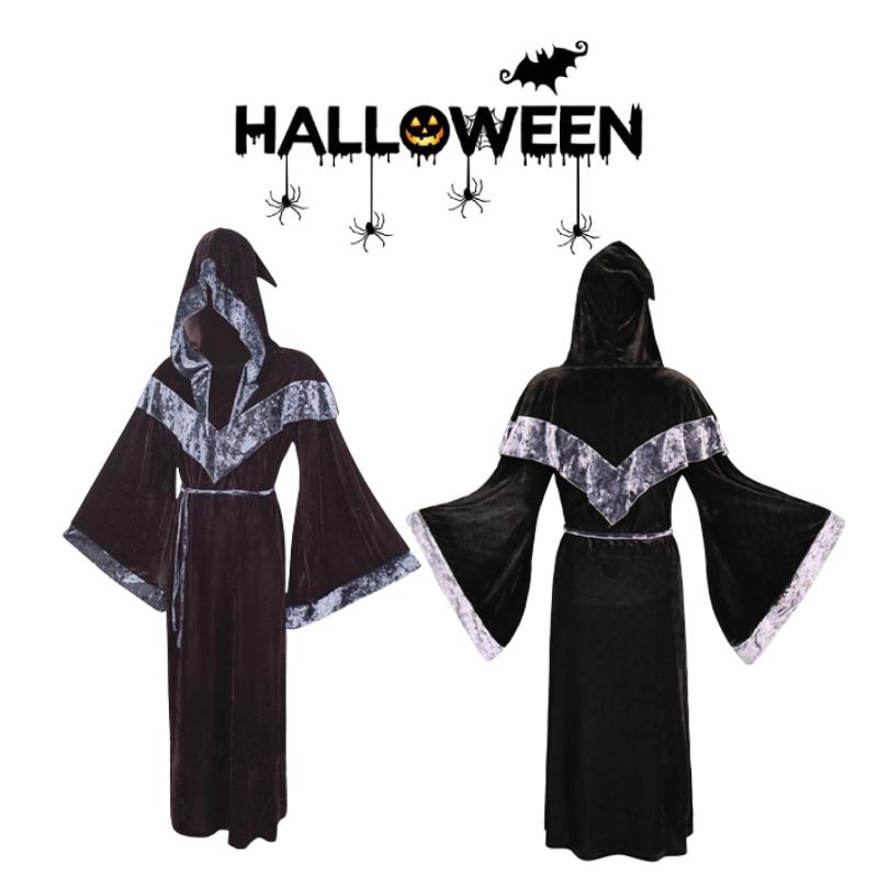 Medieval Monk Priest Robe Halloween Carnival Party Gothic Cosplay Cloak Costume