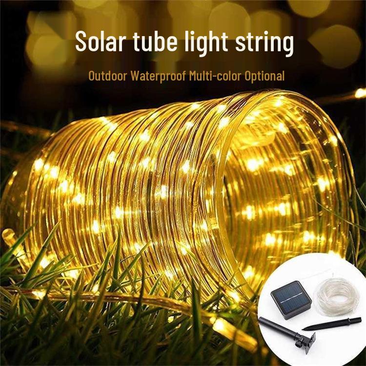 Waterproof LED Solar Tube String Lights for Outdoor Festive Decoration 8 Modes Solar 7m 50 LED синий