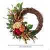 Fall Pumpkin Wreath Floral Accents Thanksgiving Door Rustic Seasonal Decor for Window,