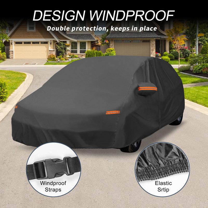 Motoforti Car Cover Outdoor Waterproof Sun Rain Snow Hail Protection with Left Side Door Zipper for Subaru Legacy Hatchback
