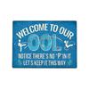 Metal Pool Sign Decorative Wall Plaque Vintage Style Rectangle Design Suitable for Indoor Outdoor Use Durable Material