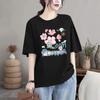 Summer New Cotton Casual Round Neck Women Trend Loose T-shirt